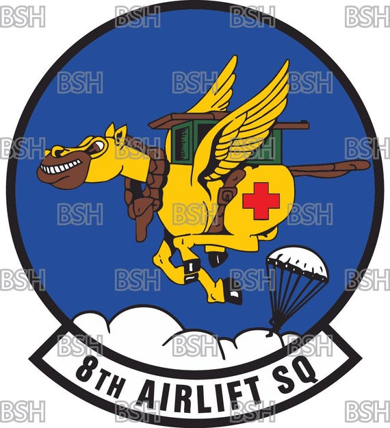 VIII Squadron  Air Force パッチ（超希少品） 8th Airlift Squadron (mcchord AFB) Patch Vector Image Files (.ai