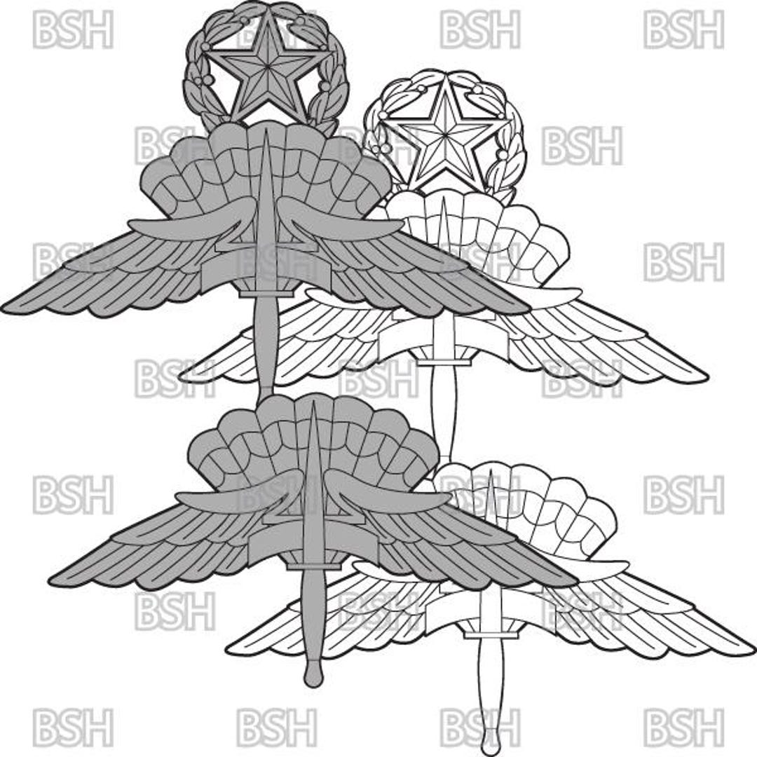 Military Free Fall Parachutist Badge Vector Image Files (.ai, .pdf ...
