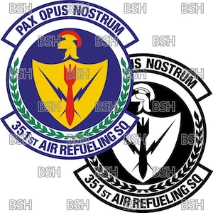 第 351 空中給油飛行隊 (RAF ミルデンホール) パッチ ベクター イメージ ファイル (.ai、.pdf、.svg 形式) とラスター (.png および .jpg)