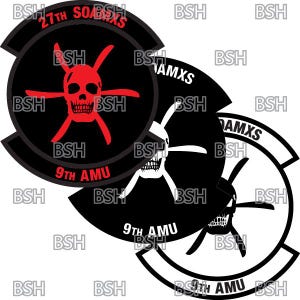 File di immagini vettoriali della patch 9th AMU (Cannon AFB) (formati .ai, .pdf e .svg) più raster (.png e .jpg)