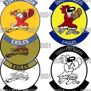 334th Fighter Squadron (Seymour-Johnson AFB) Patch Vector Image Files (.ai, .pdf, & .svg Formats) plus Rasters (.png and .jpg)