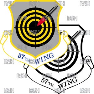 Patch 57th Wing (Nellis AFB) Fichiers d'images vectorielles (formats .ai, .pdf et .svg) plus rasters (.png et .jpg)
