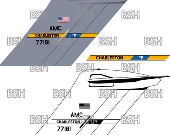 Archivos de imágenes vectoriales (.ai, .pdf y .svg) y rásteres (.png y .jpg) del destello de cola del C-17 (Base de la Fuerza Aérea Charleston)