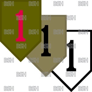 File immagine vettoriale patch della 1a divisione di fanteria (formati .ai, .pdf e .svg) più raster (.png e .jpg)