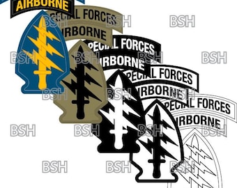 Army Special Forces Patch Vector Image Files (.ai, .pdf, & .svg Formats) plus Rasters (.png and .jpg)