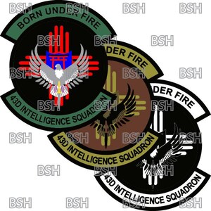 43d Intelligence Squadron (Cannon AFB) Patch Vector Image Files (.ai, .pdf och .svg-format) plus raster (.png och .jpg)