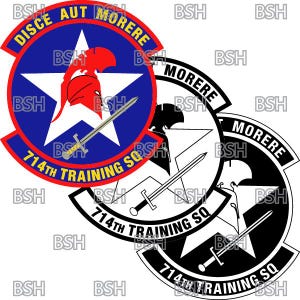 Archivos de imágenes vectoriales del parche del 714.º Escuadrón de Entrenamiento (Base de la Fuerza Aérea Little Rock) (formatos .ai, .pdf y .svg) más rásteres (.png y .jpg)