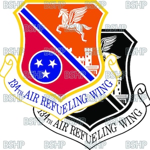 134th Air Refuelling Wing (Tennessee ANG) Patch vectorafbeeldingsbestanden (.ai-, .pdf- en .svg-indelingen) plus rasters (.png en .jpg)