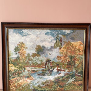 Vintage Handmade Gobelin by Wiehler Needlepoint Art Decor Wall Art