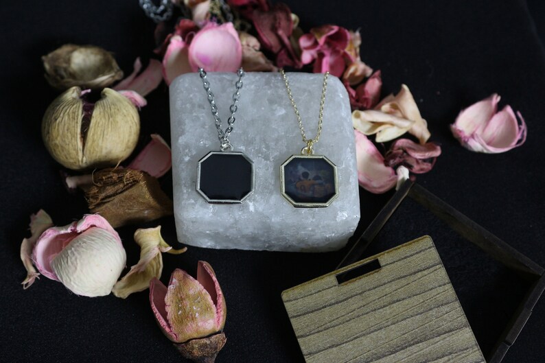 Personalized Heat-Activated Magic Necklace with Hidden Picture Custom Design with Your Text Photo valentine's day necklace image 7