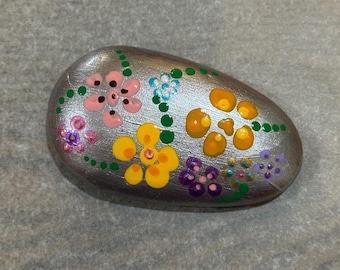 Small Silver Multicolored Flowers Garden Rock