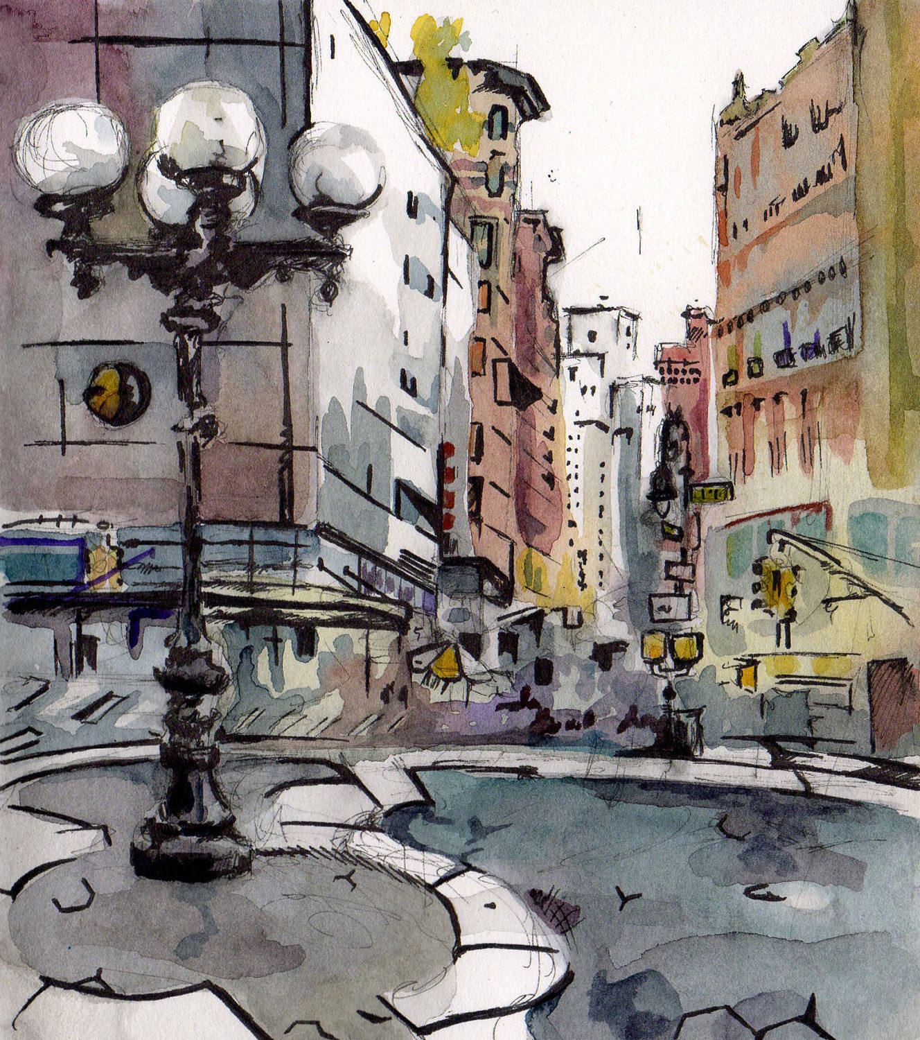 New York Cityscape Painting Of Union Square Nyc Art