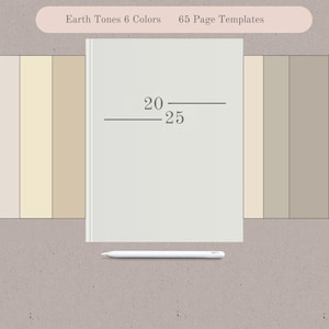 GoodNotes Digital Notebook: Earth Tones, 66 Templates (PDF Download)