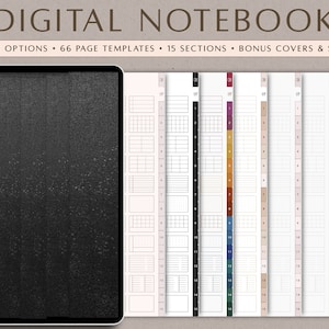 Digital Planner Notebook: 66 Templates, 8 Colors (GoodNotes, Notability, XODO)