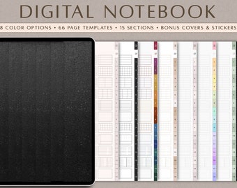 Digital Planner Notebook: 66 Templates, 8 Colors (GoodNotes, Notability, XODO)