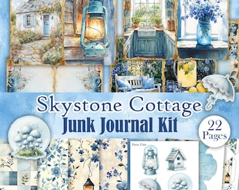 Skystone Cottage - Printable Cozy Cottage Junk Journal Kit, Ephemera ...