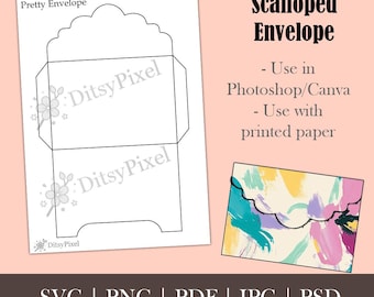 Junk Journal Folio-Vorlagen | Ausgebogten Umschlag Vorlage | Leere Vorlagen | png, svg, pdf, jpg, psd