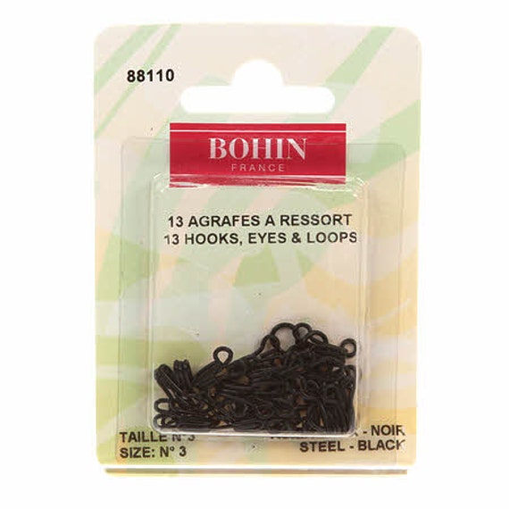 Bohin 3 Hooks Eyes and Loops Black 88110 Etsy