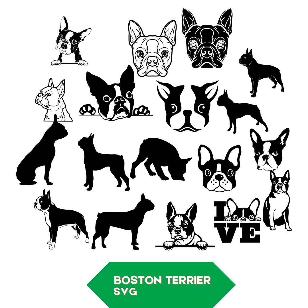 Boston Terrier Svg,boston Terrier,dog Svg,boston Terrier Svg, Bulldog ...