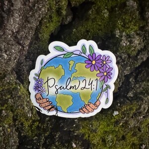 Psalms Bible World Vinyl Sticker | Waterproof Sticker | Water Bottle Stickers | Laptop Sticker | Christian | Bible Verse