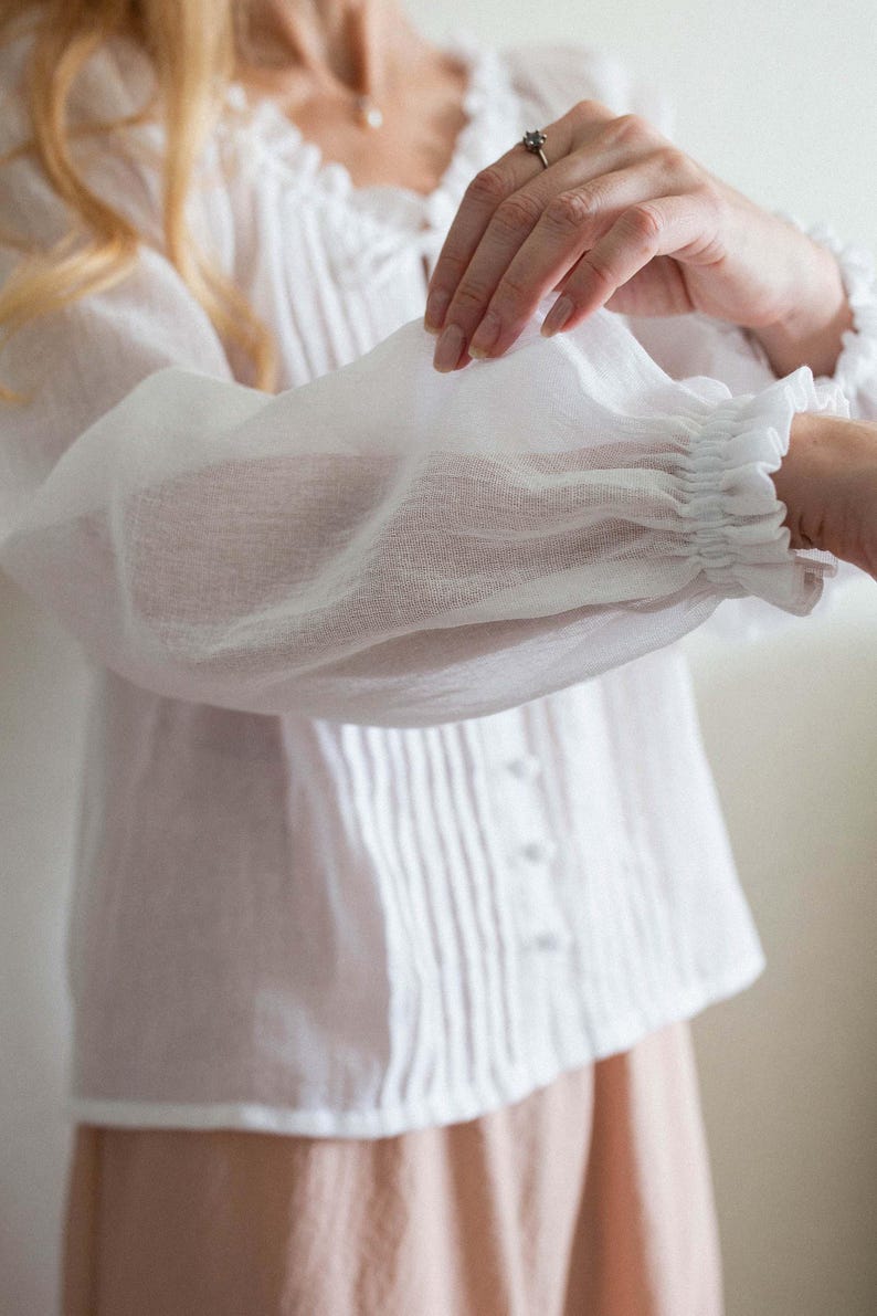Odette Blouse PDF Sewing Pattern | Vintage Peasant Top With Pintucks ...