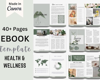 Health & Wellness Ebook Canva Template (40-Page Digital Download)