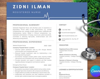 ATS Friendly Nurse Resume Template: Doctor CV Design (Canva, A4 & US Letter)