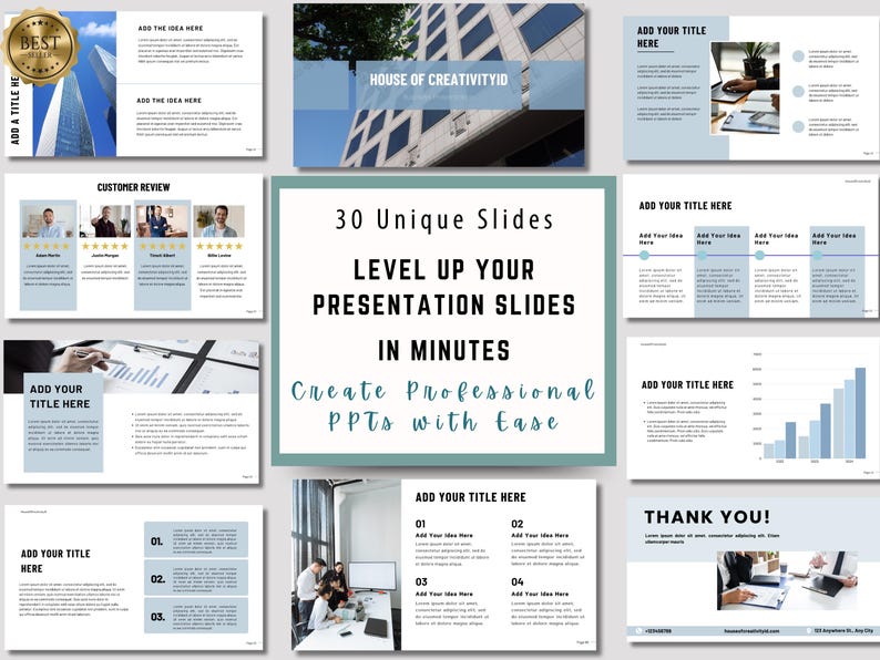 Editable Powerpoint Template: Modern Presentation Slides (PPTX & Canva ...
