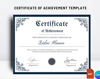 Vintage Inspired Certificate Template: Modern Minimalist Printable Diploma (Digital Download)