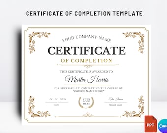 Professional Printable Certificate of Completion Templates: Customizable Beauty Course Certificates, Editable Award Certificates.