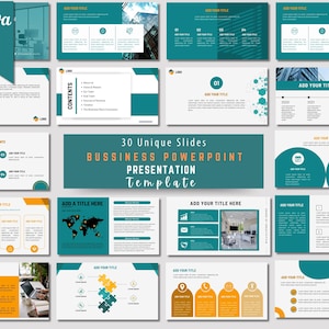 Editable PowerPoint Template Design with Modern PowerPoint Infographics slides, Business Presentation Customisable both in Canva or PPT
