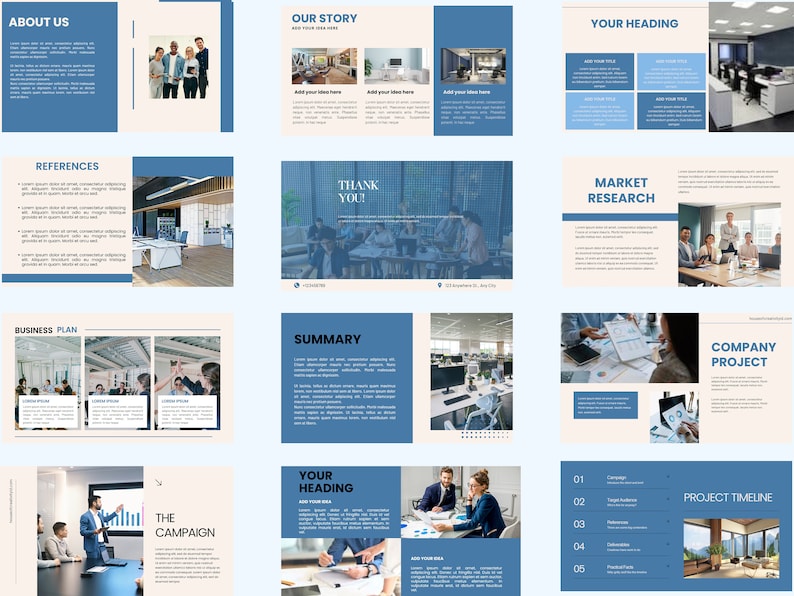 Blue Business Powerpoint Template: Modern Company Presentation (PPTX ...