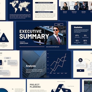 Executive Summary Template for Stunning Presentations: Professional, and Customizable for Business Plans, Proposals, and Reports | CANVA