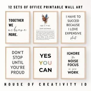 Motivational Office Decor: Teamwork Quote Prints (Digital Download)