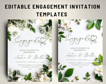 Engagement Party Invitation Template: Printable Canva Invite (Digital Download)