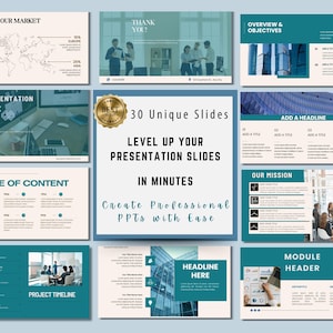 Modern Presentation Templates: 30 Unique Slides (PPTX & Canva)