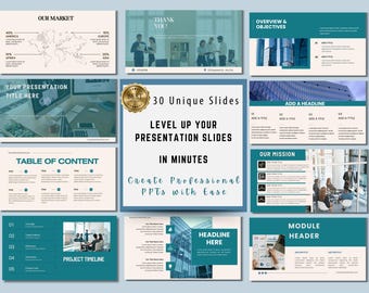 Modern Presentation Templates: 30 Unique Slides (PPTX & Canva)