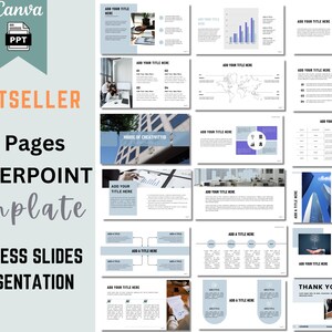 May include: A 30-page PowerPoint template for business presentations. The template features a modern design with a blue and gray color scheme. The slides include various layouts for text, images, charts, and graphs. The template is perfect for businesses looking to create professional and engaging presentations.