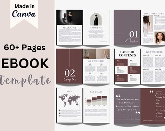 60-Page Ebook & Workbook Template: Canva Editable Design (Digital Download)