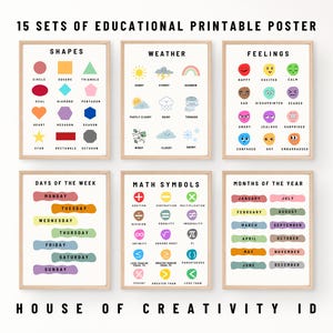 15 op Montessori geïnspireerde afdrukbare posters: verbeter het leertraject van je kind met kleurrijke educatieve kaarten, creatief en opvallend