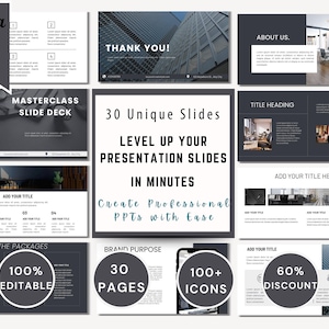 Minimalist PowerPoint Template: Modern Slides for Webinars (Digital Download)