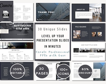 Minimalist PowerPoint Template: Modern Slides for Webinars (Digital Download)