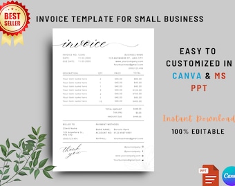Minimalist Invoice Template: Small Business Billing Form (Instant Download)