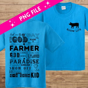 4-H PNG, FFA shirt design for sublimation or DTF, God made a farmer,