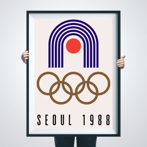 Vintage Olympic Games, South Korea, Poster, Rings Sports, Sport ...