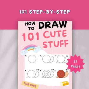 How To Draw 101 For Kids: Step By Step Drawing Animals, Fast Food, Fruits, Vegetables, Coloring and Activity, Coloring Page Digital Download