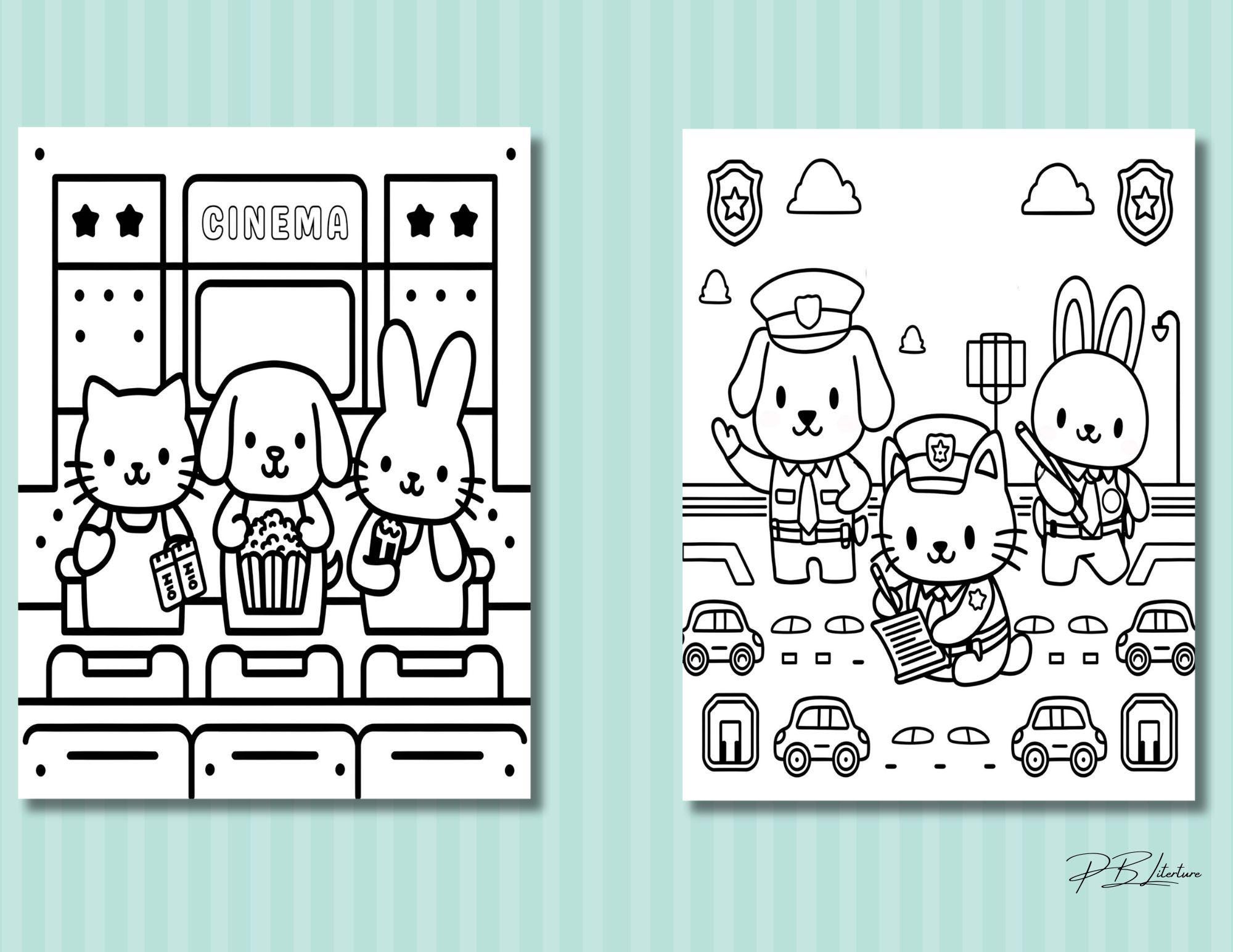 Cozy Friends Cute Animal Characters Coloring Book, Cozy Moments