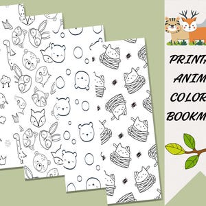 Printable Coloring Bookmarks, Kids Coloring Pages, Doodles Printable Bookmarks, Bookmarks To Color, Bookmark Set For Kids, Instant Download