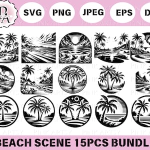 Beach Svg, Beach Bundle Svg Png Jpg Dxf Eps, Instant Download, Ocean ...