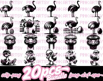 ostrich bundle svg png jpeg dxf eps standing ostrich face clipart ostrich vector cute ostrich dancing cute ostrich svg cute ostrich dabbing